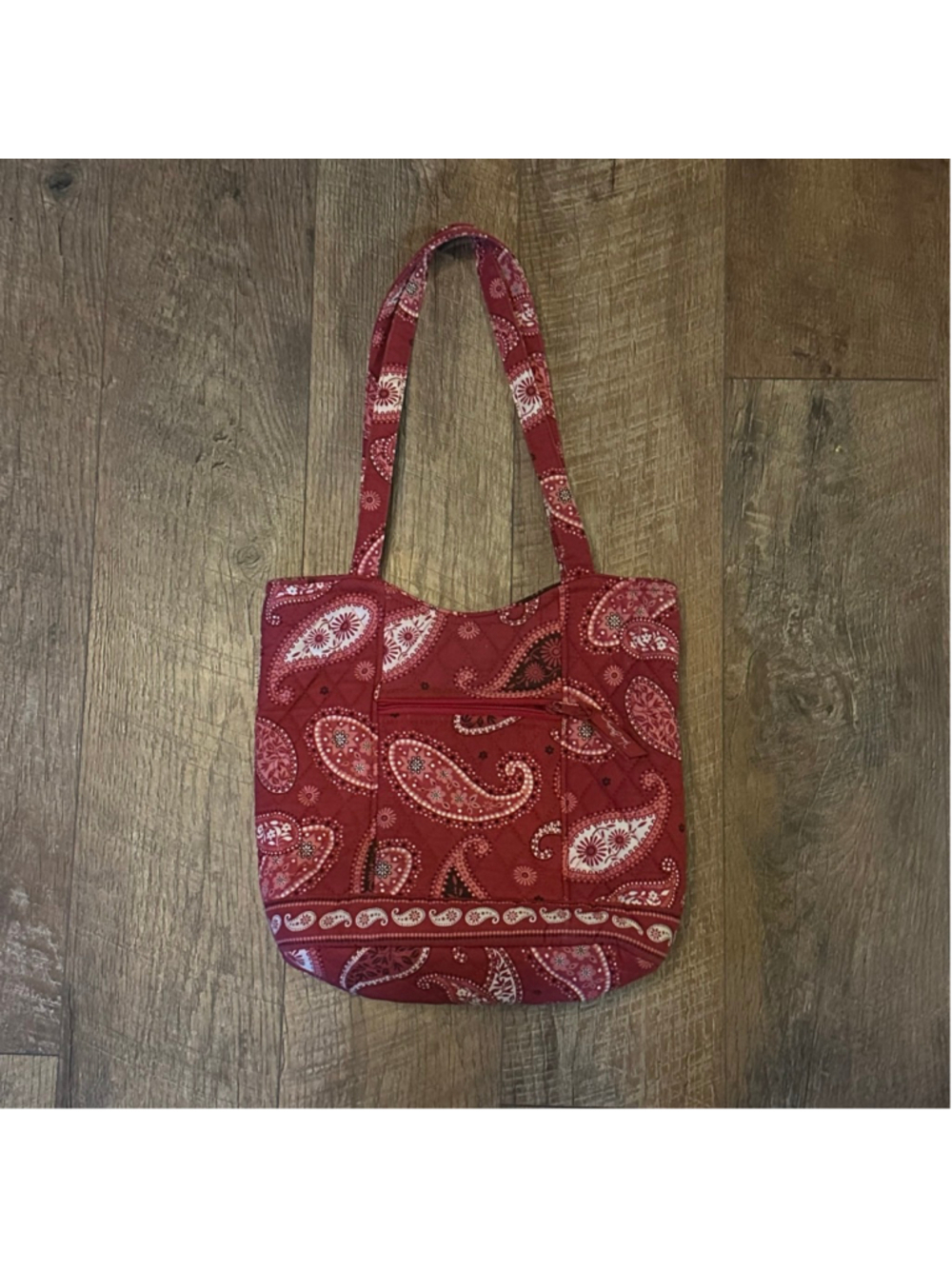 Women's Vera Bradley Red Paisley Quilted Tote Bag Summer